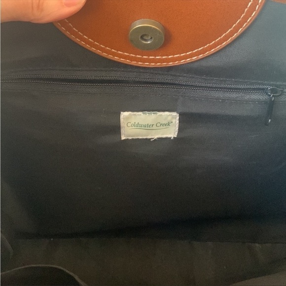 Coldwater Creek Cream Canvas Tweed Tote Bag Purse‎ and Butterfly Coin Purse - Picture 12 of 12